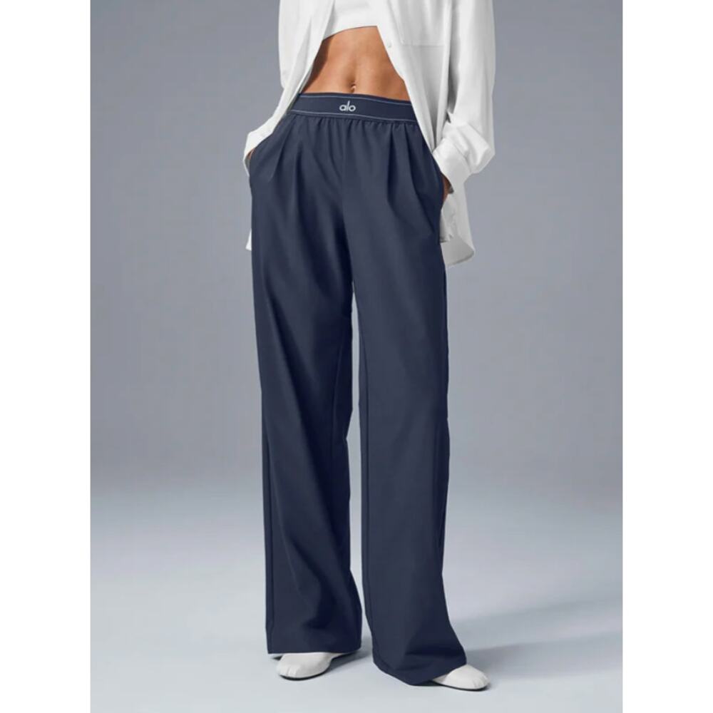 ALO Yoga Navy Wide Leg Pants NWOT